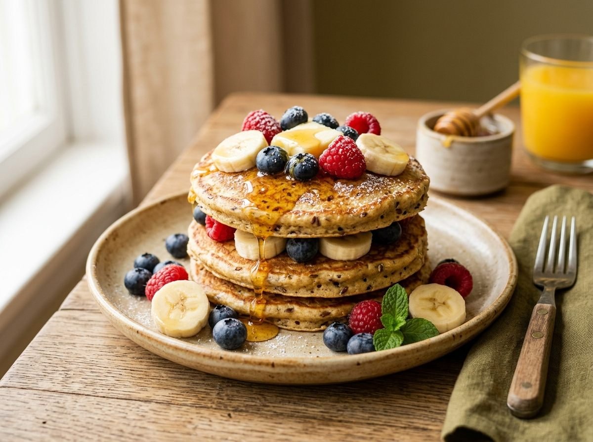 Wholesome multigrain pancake breakfast idea
